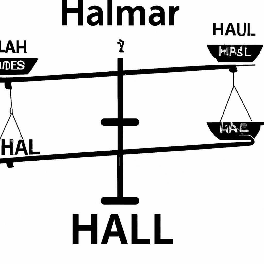 An illustration of a scale representing the comparison between halal and haram options trading.